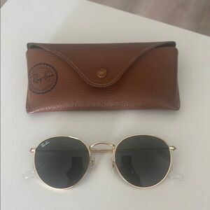 Ray-Ban Gold and Black Sunglasses with Minimalist Design